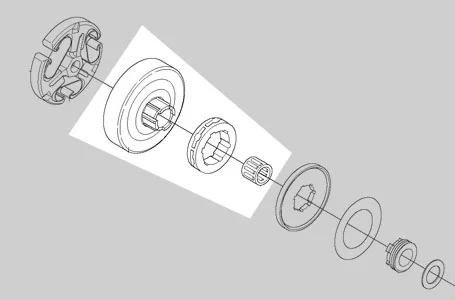 Kosz Bęben sprzęgła husqvarna 66 266 268 272XP diagram